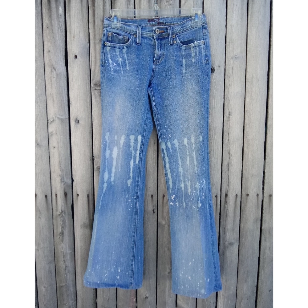 Vintage y2k Hint acid streak wash classic blue relaxed fit jeans womens size 3